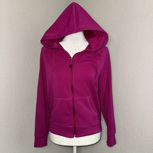Dodo Basic Hoodie Jacket Women Large Magenta Cotton Drawstring Full Zip DWJ-6502 - Picture 1 of 11